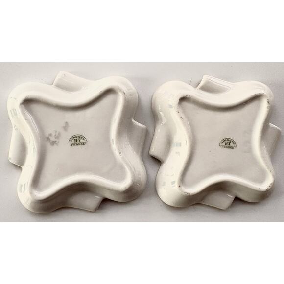 Limoges H.T. Ashtray Pair Tobacciana Gold Trim Pirate Ship Sailor Cigar Man Cave - Picture 4 of 5